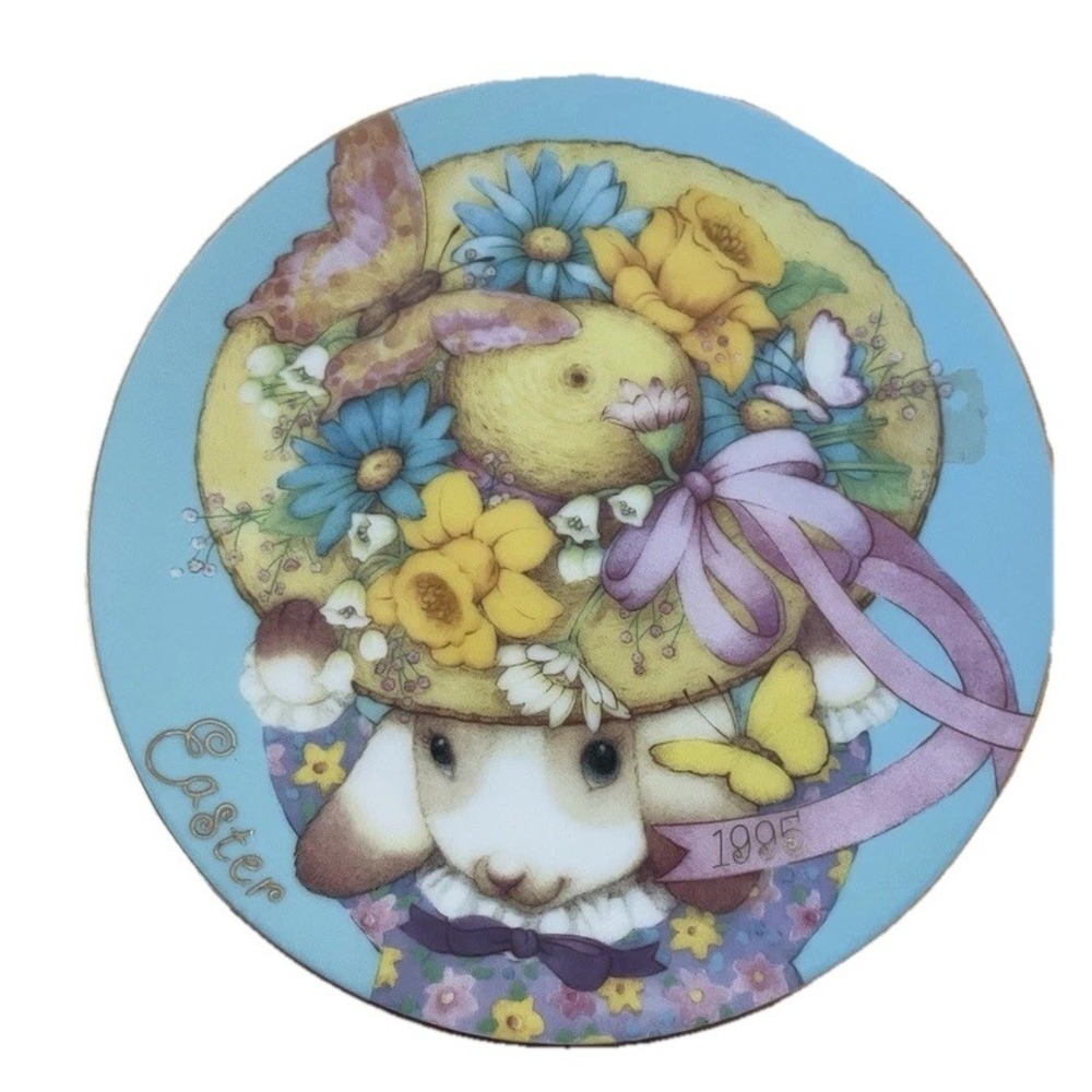 1995 Easter 5" Plate From The Year You Were Born Vtg Avon Porcelain 22K Gold Rim